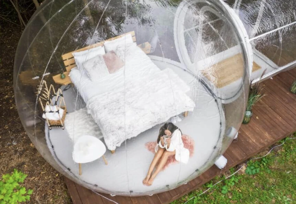 luxurious outdoor single tunnel inflatable bubble tent